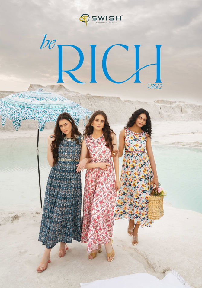 BE RICH 2 Stylish Party Wear Wholesale Kurti Collection